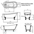 Акриловая ванна Magliezza ALBA 156 15048 156x73 – купить в интернет магазине MissAqua - фото 1