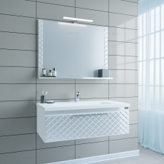 Комплект мебели для ванной СанТа Калипсо-100 подвесная + Зеркало Калипсо-100  - фото для каталога