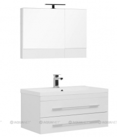 Комплект мебели для ванной Aquanet Нота NEW 90 белый (камерино)  - фото для каталога