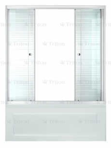 Шторка на ванну Тритон 2 двери 150см полосы - фото для каталога