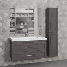 Комплект мебели для ванной СанТа Венера 100 дуб шале графит  - фото для каталога
