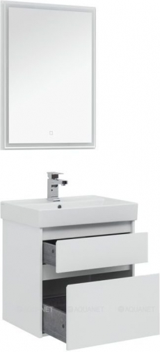 Мебель для ванной Aquanet Nova Lite 60 белый (2 ящика)  - фото для каталога