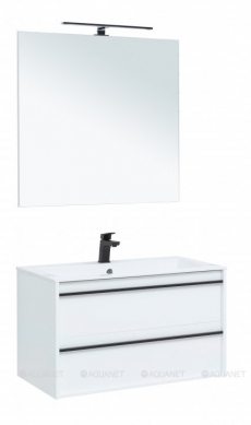 Мебель для ванной Aquanet Lino 90 белый матовый  - фото для каталога