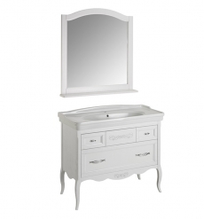 Комплект мебели для ванной ASB-Woodline Модерн 105 Патина Серебро  - фото для каталога