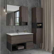 Мебель для ванной Comforty Франкфурт 90 дуб шоколадно-коричневый  - фото для каталога