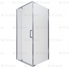 Душевой уголок Тритон Терра-Хром 90*90 без поддона 90x90 квадратный - фото для каталога