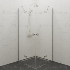 Душевой уголок Тритон Дельта-Хром 90x90 без поддона 90x90 квадратный - фото для каталога