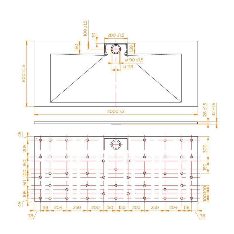 Душевой поддон из стеклопластика RGW TKS-W 200x80 553802820-01 – купить ...