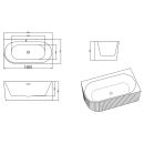 ��������� ����� Azario LAGO GARDA 150x75 R/L 49268 150x75 - ���� 4