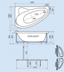Акриловая ванна TRITON Пеарл-Шелл (левая/ правая) 770 160x104 – купить в интернет магазине MissAqua - фото 2